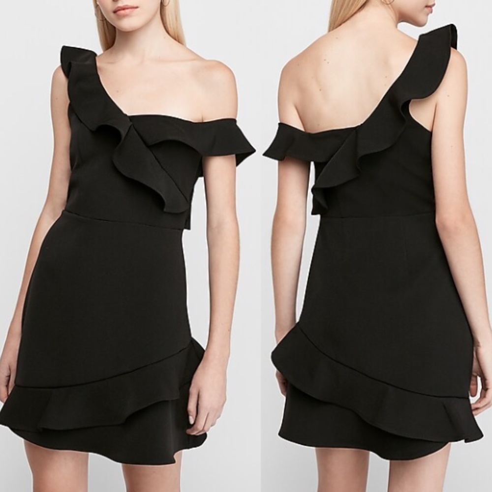 EXPRESS - Off The Shoulder Ruffle Sheath Dress
